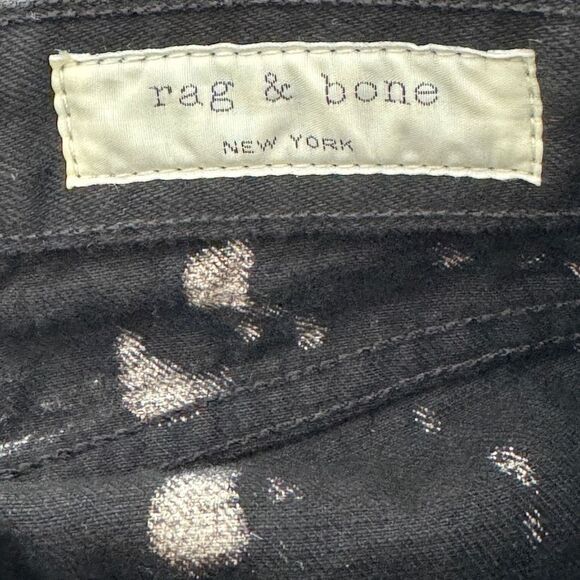 Rag & Bone Women’s Animal Black Acid Mum Jeans Style W2700M999 NWT Size 26 - Picture 8 of 11